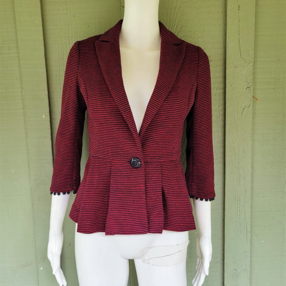 TABITHA Anthropologie Chandelier Knit Blazer Peplum Jacket XS